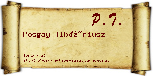 Posgay Tibériusz névjegykártya